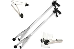 ULTRACLEAN SUPPLY Suction Cup Grabber Reacher 32"" - Elderly Grab It Reaching Pickup Tool Heavy Duty for Seniors - Trash, Sticks, Litter Picker Upper - Extra Long Reach Handle & Handy Extension Arm Claw (2), Grey