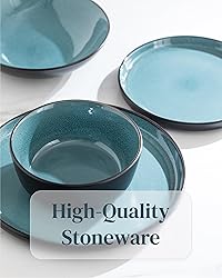 Stoneware dinner plates set 2 pcs – 10.2" petrol