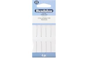 Beadalon Collapsible Eye Beading Needles, Extra Fine 0.24 mm / .009 inches Diameter, 2.5 inches Length, 4 pc