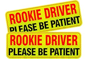 PICASSOSKY Rookie Driver Car Magnet,Rookie Driver Signs for Car,Reflective New Driver Magnet for Car,Please be Patient Rookie Driver Magnet for Car