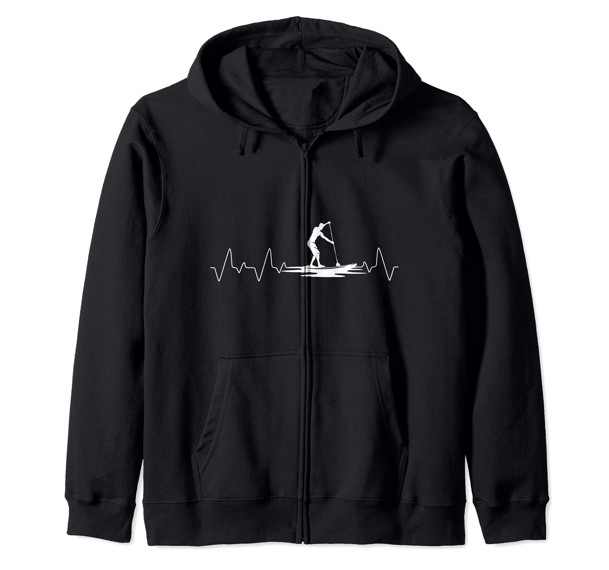 Heartbeat Paddleboarding Stand Up Paddling Outdoor Sport SUP Zip Hoodie