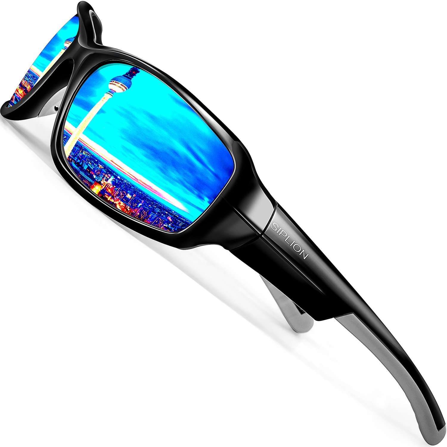 SIPLION Hombre Gafas De Sol UV Polarizado Lente TR Superlight Marco