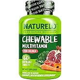 NATURELO Kids Vitamins Multivitamin, Whole Food Organic Fruit Blend, 60 ct | Chewable Vitamin for Kids