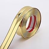Trimold Multifunctional Wall Molding Trim & Corner Guards & Caulk Strip, Apply in Table Edge Door Frame Baseboard for Protection and Decoration, Shiny Gold, 16.4ft x 0.8in
