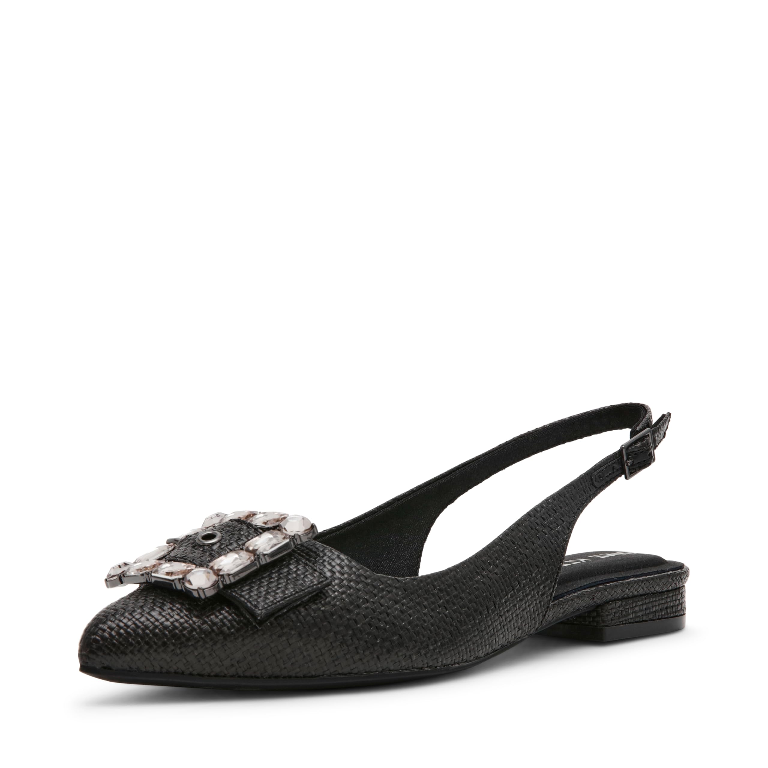 Anne Klein Women’s Kenni Black Raffia 6 Medium