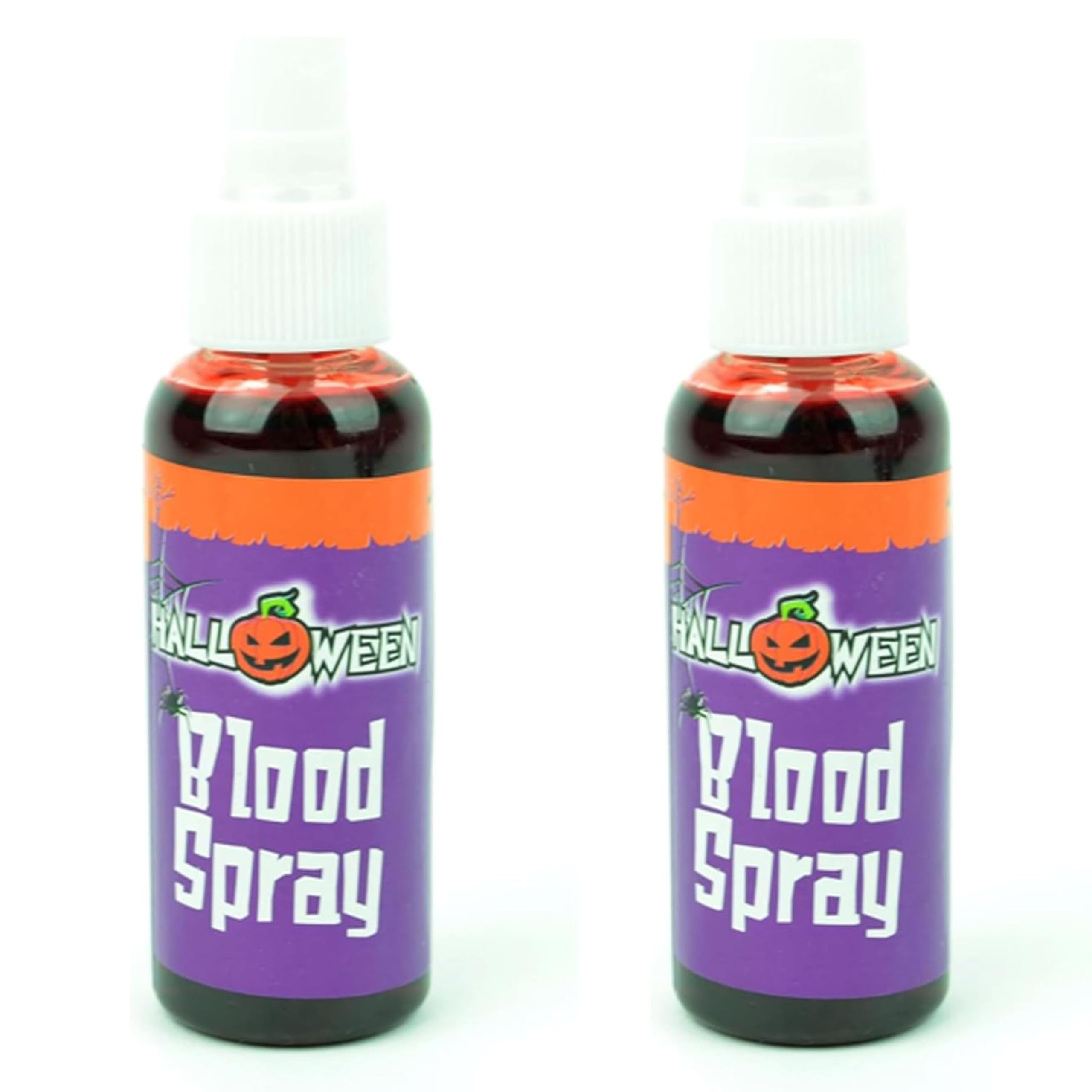 2 Pieces Fake Blood Spray 60ml for Halloween Costume - Vampire, Zombie & Monster Makeup, Theatrical Face & Body Paint for Pranks, Video Projects & Dress Up