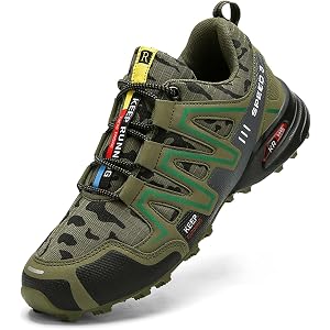 WDCZYA Men's Trail Running Shoes Outdoor Non Slip Hiking Shoes Casual Fashion Sneakers Lightweight Breathable Tennis Cross Tr