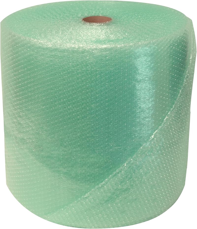 Globe Packaging 500mm Green Biodegradable Bubble Wrap Roll 100m 10mm Bubbles