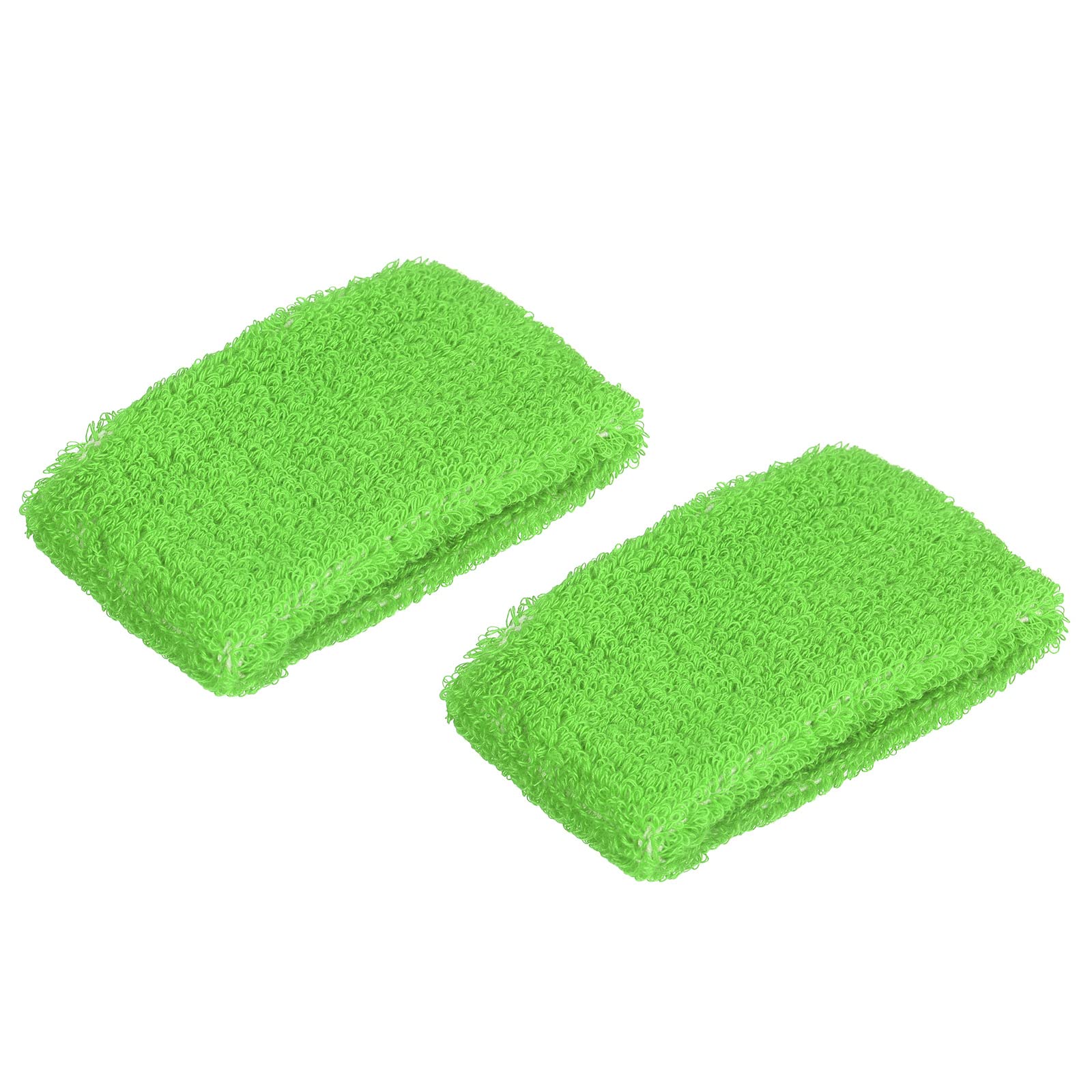 PATIKIL Sports Wristbands 8x5cm, 2 Pack Cotton Terry Cloth Absorbent Sweatband for Tennis Basketball Working Out Athletic Running, Green