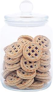 Airtight Glass Jar, Glass Cookie and Candy Jar with Lid, Food Storage Jar, Flour and Sugar Canister, Super Airtight with Wide Opening, Set Of 1 (64oz, 0.5 Gallon)