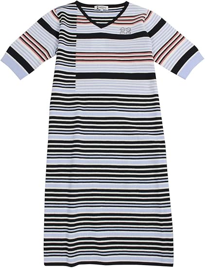 Amazon スタジオ ピッコーネ 半袖 ニット ワンピース ボーダー ミセスカジュアル レディース P ネイビー38 ワンピース チュニック 通販