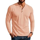 MAGCOMSEN Men's Henley Long Sleeve Shirts Lightweight Cotton Casual T-Shirt | Cotton, Henley Neck, Tag Free, Moisture Wicking, Breathable,3 Buttons, Lightweight, Soft, Solid Color, Casual Wear