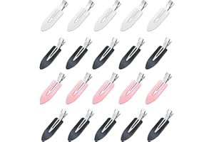 PAPARELA Hair Clips 20 Pcs No bend Hair Clips Makeup Hair Clips No Crease Hair Clip Creaseless Hair Clips for Salon Styling Flat Hair Clip for Women and Girls (10 Black, 5 White, 5 Pink)