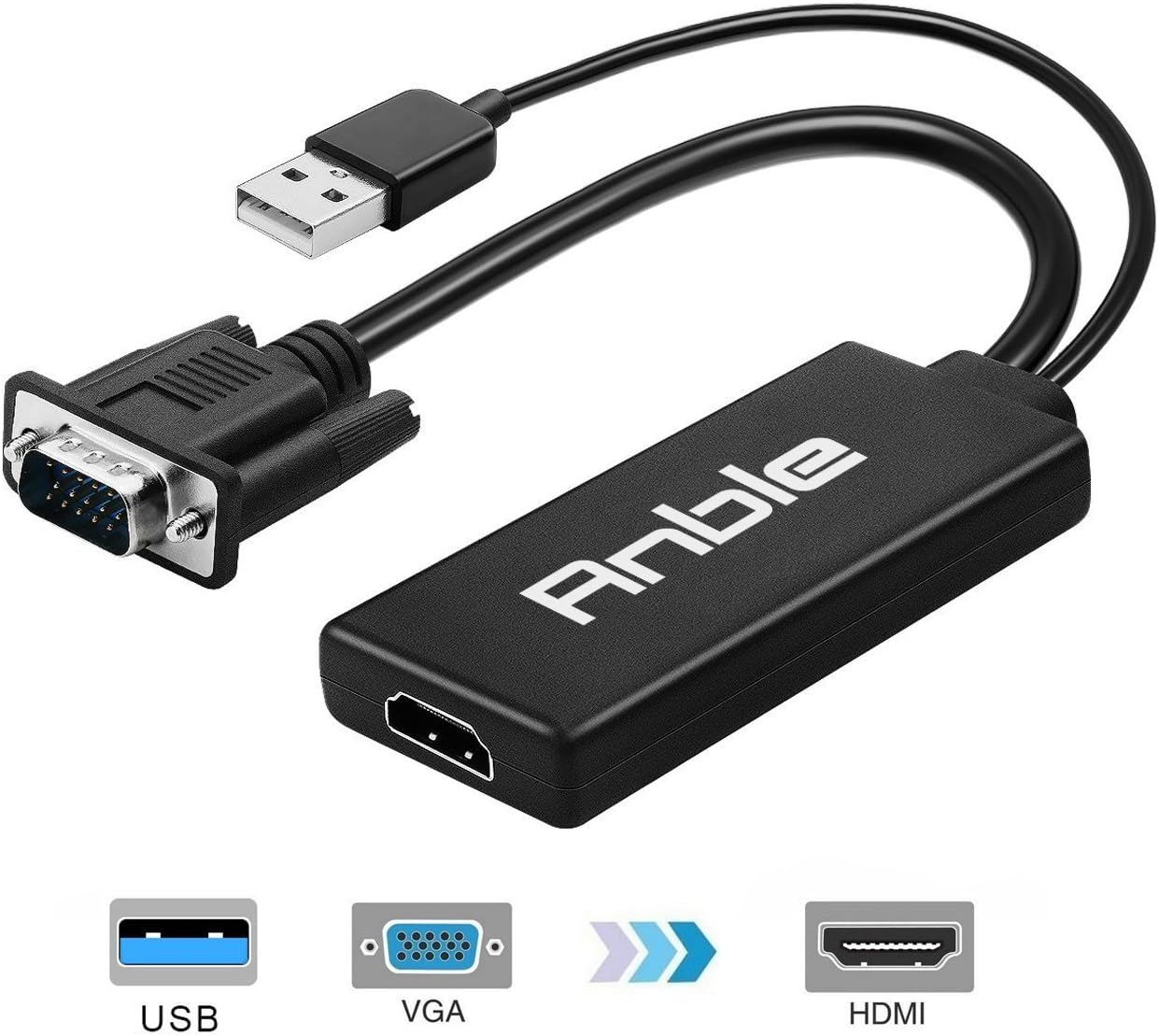 VGA auf HDMI, Anble VGA zu HDMI Konverter mit USB Kabel Amazon.de Computer & Zubehör