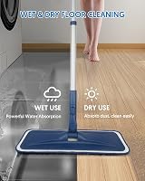 BPAWA Microfibre Floor Mop 150 cm with 4 Reusable Pads 360° Slim Head view 2