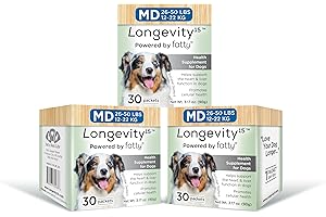 Yummy Combs Longevity15 – C15:0 – Fatty Acid Health Supplement for Dogs – Healthy Pet Supplies – for Medium Dogs, 3 Pack
