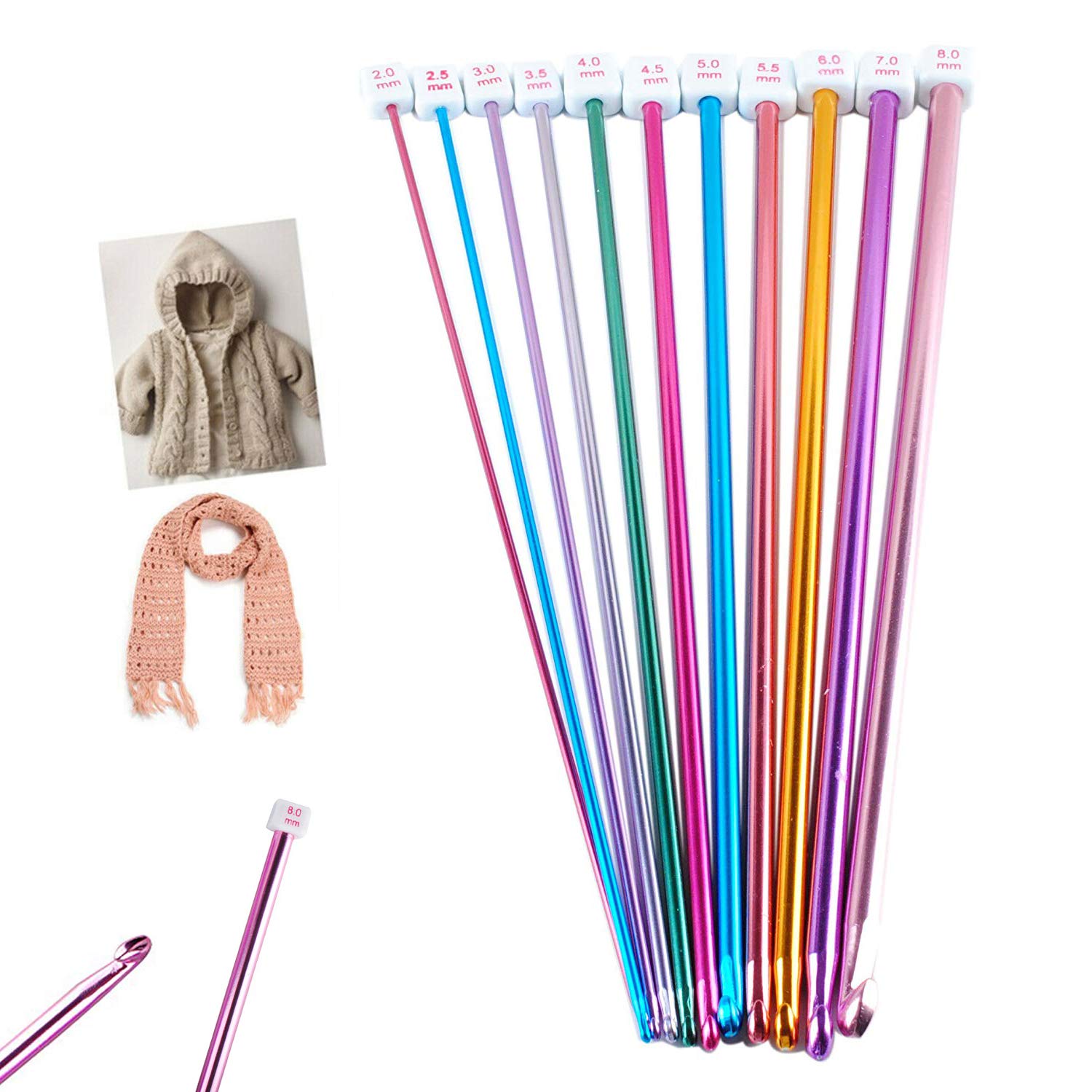 Long Tunisian Afghan Crochet Hooks Set 