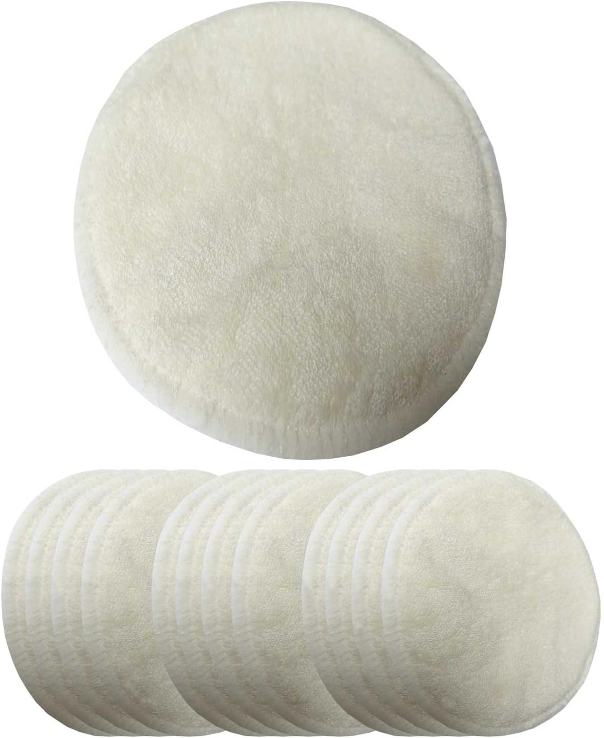 Washable Bamboo Breast Pads (12 pads) - White, Cream or Natural colour. Can be used as Make-up remover cloths