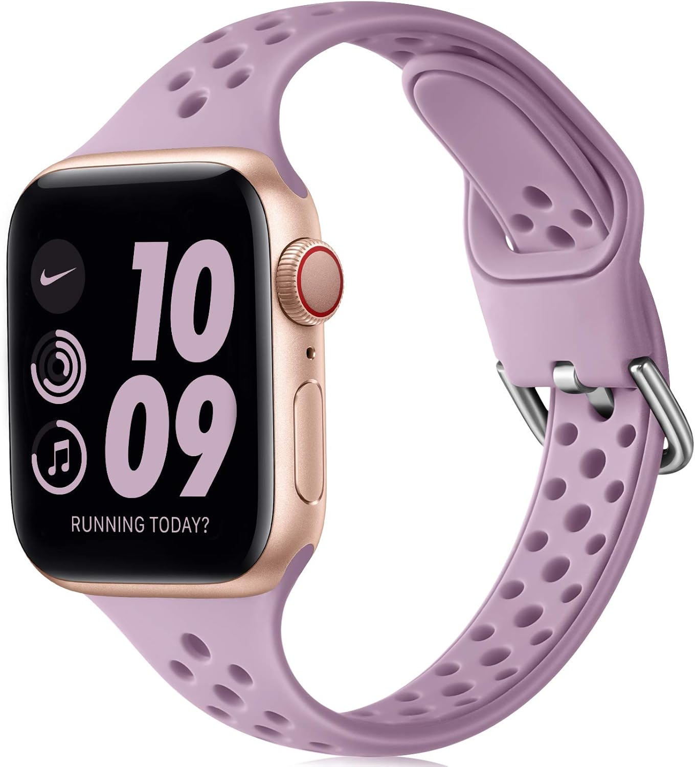 Henva Slim Breathable Band Compatible with Apple Watch SE 38mm 40mm for Women Girls, Soft Silicone Narrow Sport Band Compatible with iWatch Series 6 5 4 3 2 1, Lavender