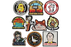 10 PCS Funny MEME Patches Set, Tactical Morale Fun Trendy Emblem Patch Embroidery Hook and Loop Applique Patches for Clothes 