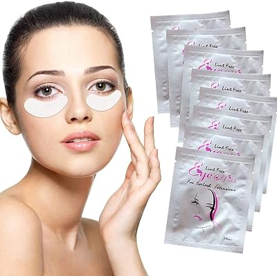 Sunallwell 100 Pairs Under Eye Gel Pads Eyelash Extension Lint Free Patches