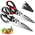 [2-Pack] Kitchen Shears, Kitchen Scissors Heavy Duty Dishwasher Safe, Utility Scissors All Purpose, Stainless Steel Sharp Foo