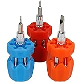 TC Sportline KU-20003 3-Piece 7 In 1 Stubby Multi-Bit Drivers Pocket Precision Screwdriver Set Tool Kit