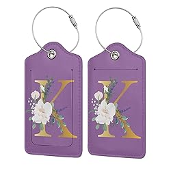 2 PCS Flower Lette K Luggage Tag for Suitcases