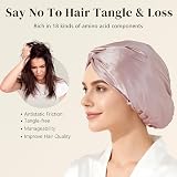 ZIMASILK 22 Momme 100% Mulberry Silk Sleep Cap Bonnet Light Plum Pink view 4