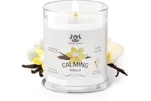 GERRARD LARRIETT AROMATHERAPY PET CARE Gerrard Larriett: Calming Vanilla Scented Candles for Home Decor and Pet Odor - Aromatherapy Stress Relief Soy Wax Candles - Pet Odor Eliminator for Home - Pet Friendly Candles