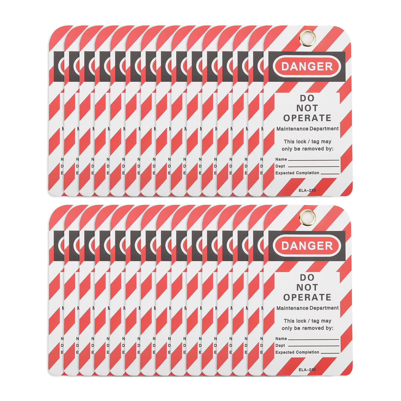 Lockout Tagout Tag, 30Pcs Danger Do Not Operate Equipment Lock Safety Warning Tag Sign Tags Security Label Front and Back for Industry Chemistry Out Of Service Electrical Repair