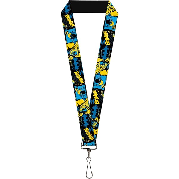 Buckle Down Lanyard-1.0"-Ram Black/Silver Logo Repeat