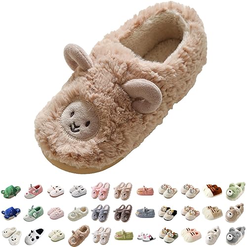 DFSDJEUW monkey slippers House Slippers for Women Cute Cotton For Women Winter Plush Warm Monkey Indoor Home Men's Winter Heel Cotton Shoes Men Wide Fit Anti-Slip Shoes Memory Foam Coffee 4
