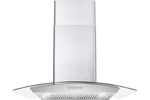 COSMO COS-668WRC75 Wall Mount Range Hood with Ducted Exhaust Vent, 3 Speed Fan, Push Button Controls, LED Lighting, Permanent Filters in Stainless Steel, 30 inches