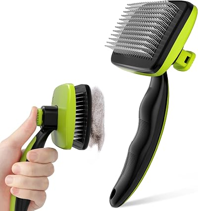 Pecute Cat and Dog Brush Self Cleaning Slicker Grooming Tool