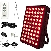 SCESFU Red Light Therapy Panel for Body and Face, 660nm Red 850nm and Near Infrared Panel Built-in Timer, 60 LEDs High Power, Promote Sleep, Improve The Body, Relieve Muscle Fatigue(E300-Black)