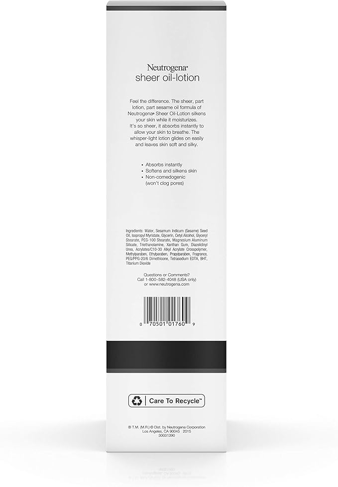 neutrogena light sesame body lotion 32 oz