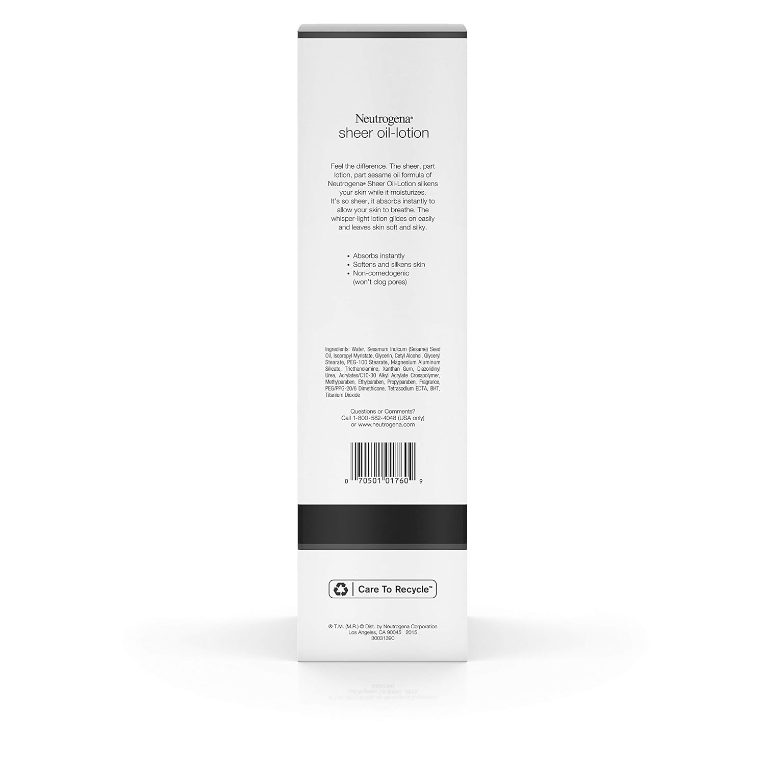 Neutrogena Moisturizing Sheer Body Oil-Lotion, Lightweight & Fast-Absorbing Sesame Oil Formula, 32 fl. oz : Beauty