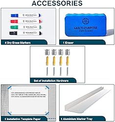 J&J worldwide Glass Whiteboard 47 x 35, Frosted