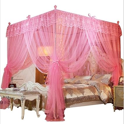 Amazon Com Mengersi 4 Corners Post Canopy Bed Curtain For Girls
