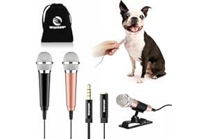 Wootrip [2PCS] Mini Karaoke Microphone, Mini Voice Recording Microphone Portable Karaoke Mic for Singing, Recording, Voice Recording(Black/Gold)