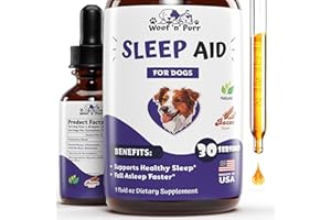 WOOF 'N' PURR Natural Dog Sleep Aid - Sleep Aid for Dogs - Dog Melatonin - Promotes Deep, Restful Sleep in Dogs - Melatonin for Dogs - Dog Calming - Calming for Dogs - Dog Anxiety Relief - 1 fl oz