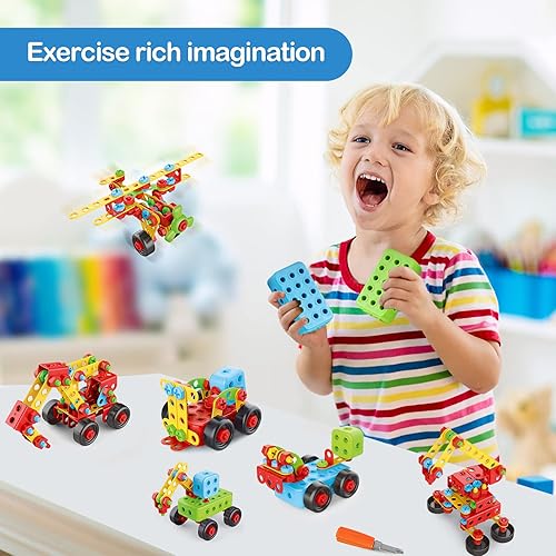 KUSARKO Building Toys 404 Pcs,STEM Building Blocks Drill Set for