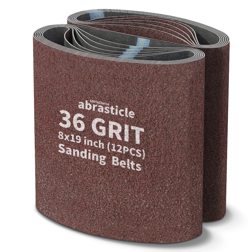 Photo 1 of 12 Packs 8 x 19 inch 36 Grit Cloth Floor Sanding Belts Ideal for Sanding Commercial and Residential Flooring
