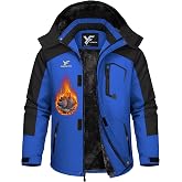 Yufawow Men Winter Jacket Skiing Jacket Insulated Fleece Lined Waterproof Windbreaker for Snowboard Hiking Camping ATV Outdoor Work