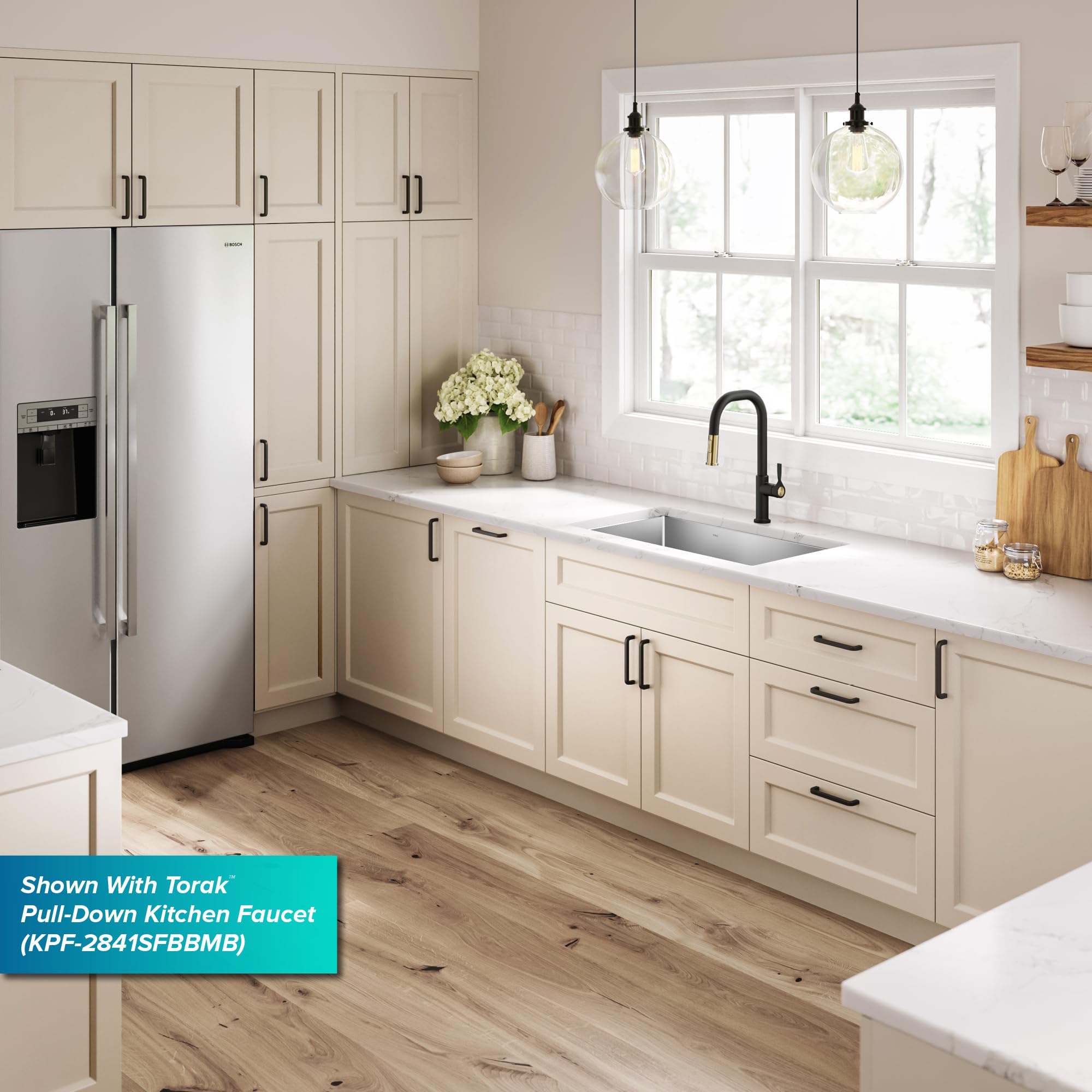 KRAUS Standart Pro 30 -inch Undermount Single Bowl 16 Gauge Stainless Steel Kitchen Sink, KHU100-30