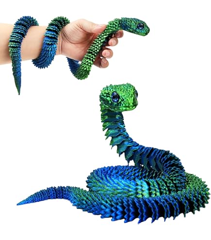 Œufs de serpent 3D imprimés avec serpent 3D à l’intérieur, mignons œufs à engrenage rotatif avec serpent à cristaux imprimé en 3D à l’intérieur, décor