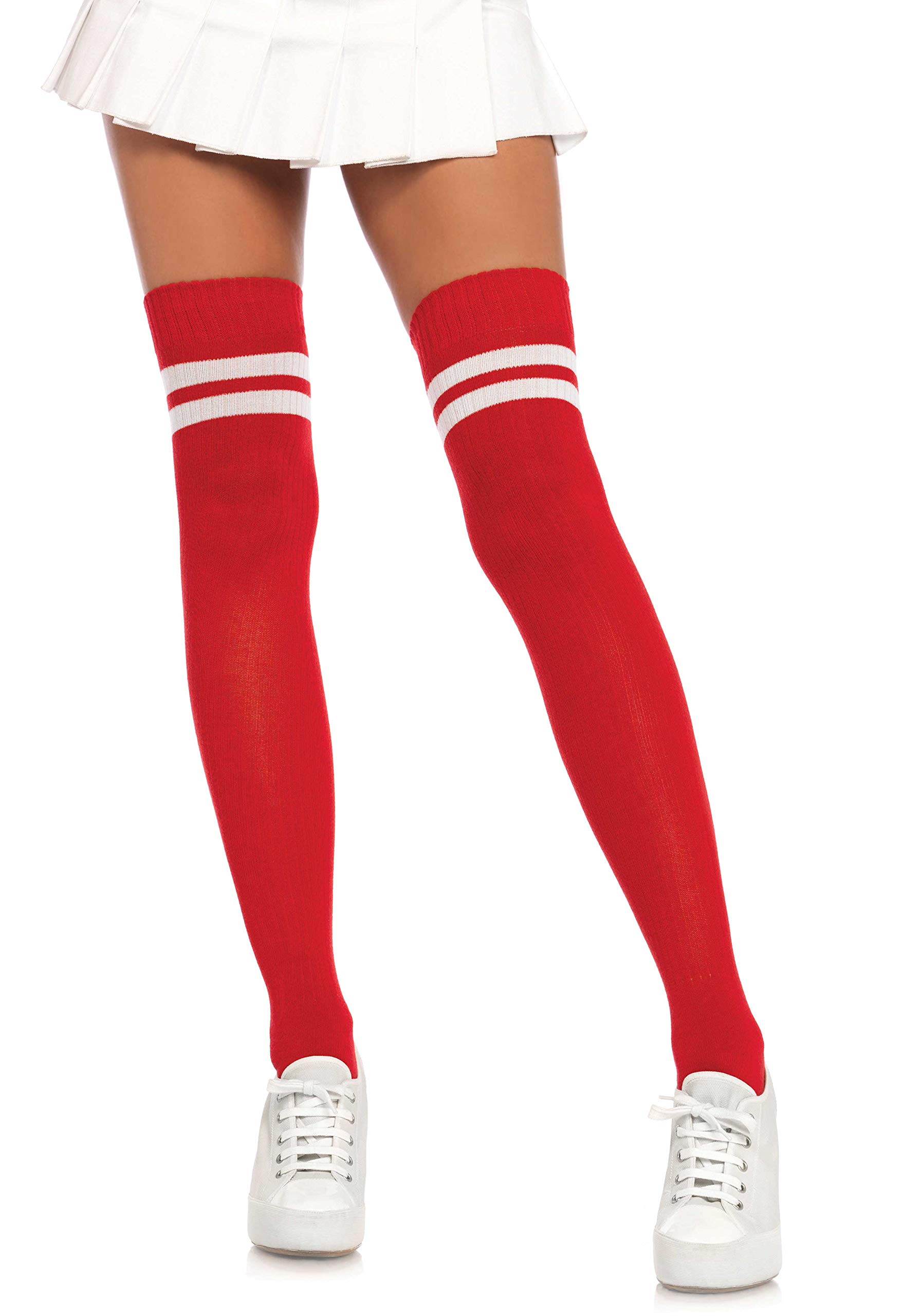 Leg Avenue Women's Ribbed Athletic Thigh High Socks