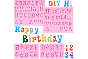 KINYFY 4 Pcs Letter and Number Silicone Molds, Alphabet and Numbers Chocolate Molds, 0-9 Numbers and 26 Letters Candy Mold for Party Baking Desserts, Cake Decoration (Letter and Number)