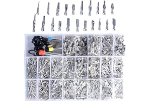 shengbowi 1/1.5/1.8/2.2/2.8/3.5mm Terminal Automotive pin Connector Car Electrical Wire Removal Non-Insulated Plug Male Female Crimp Pins Removal Tool kit Wiring Butt